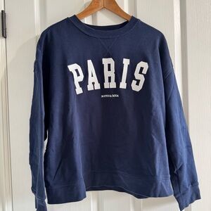 Scotch & Soda Blue Paris Crewneck Sweater Size Large